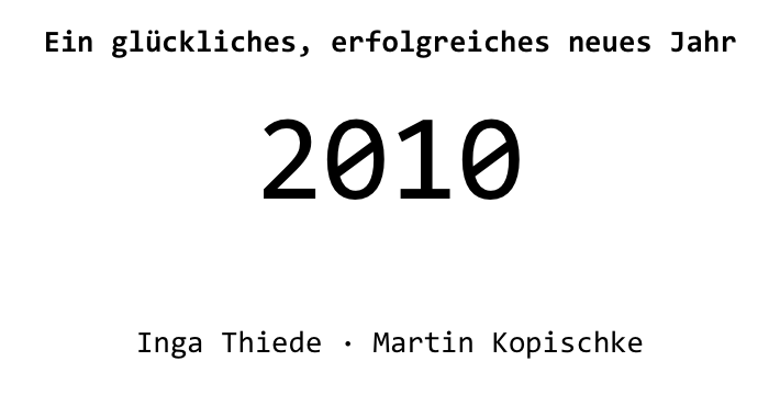 Neujahrsgruß-Einblendung, Teil 16